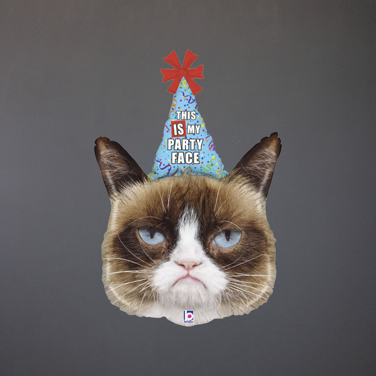 Фольгована гелієва фігура Сердитий кіт Grumpy cat