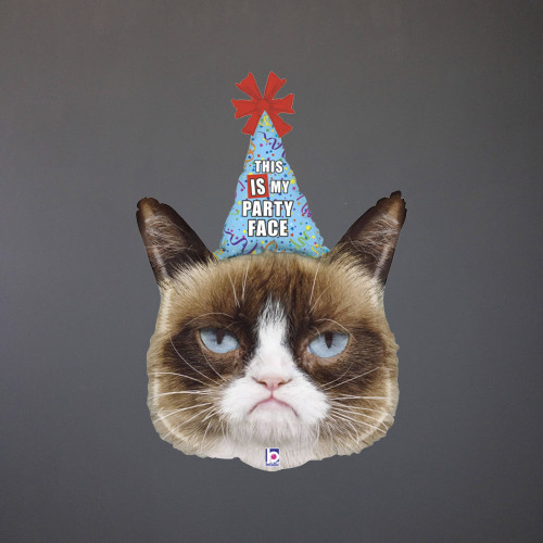 Фольгована гелієва фігура Сердитий кіт Grumpy cat