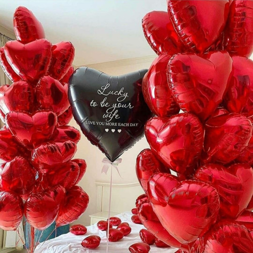 Композиція гелієвих кульок Lucky to be your wife