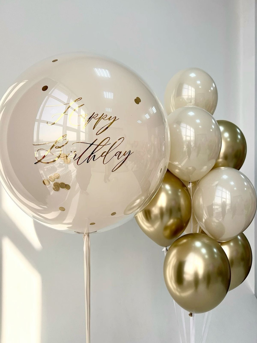 Композиція гелієвих кульок Golden luxury