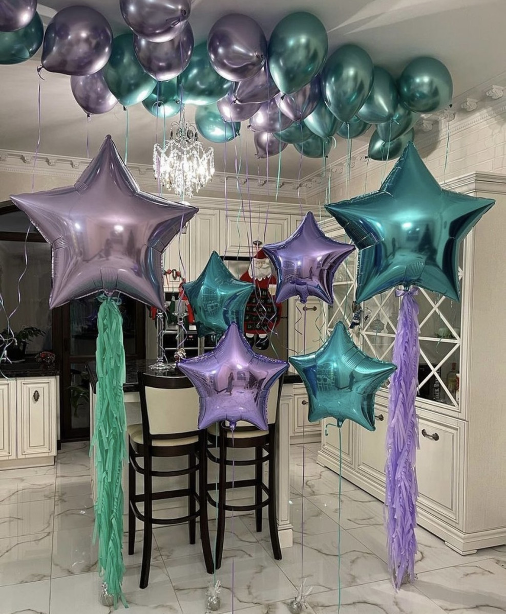 Композиція гелієвих кульок Lavender and Tiffany
