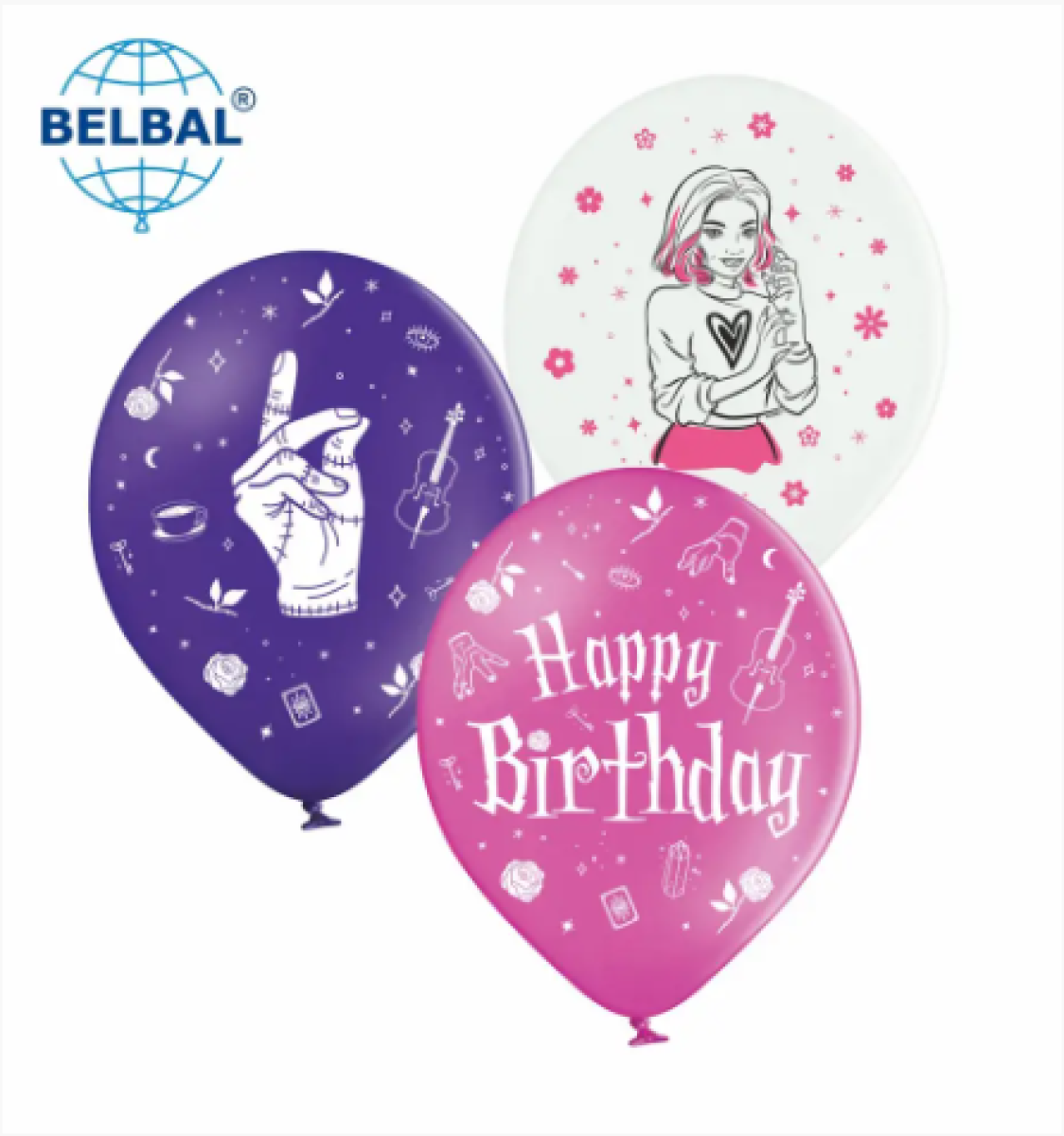 Гелієві кульки Happy Birthday Венздей (Wednesday)