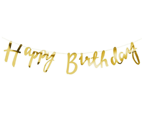 Паперова гірлянда Happy Birthday золото
