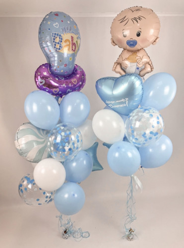 Композиція гелієвих кульок «Welcome baby Blue» 