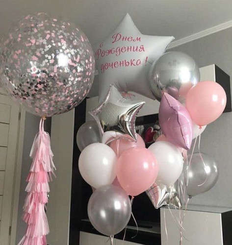 Композиція гелієвих кульок «На народження донечки» 