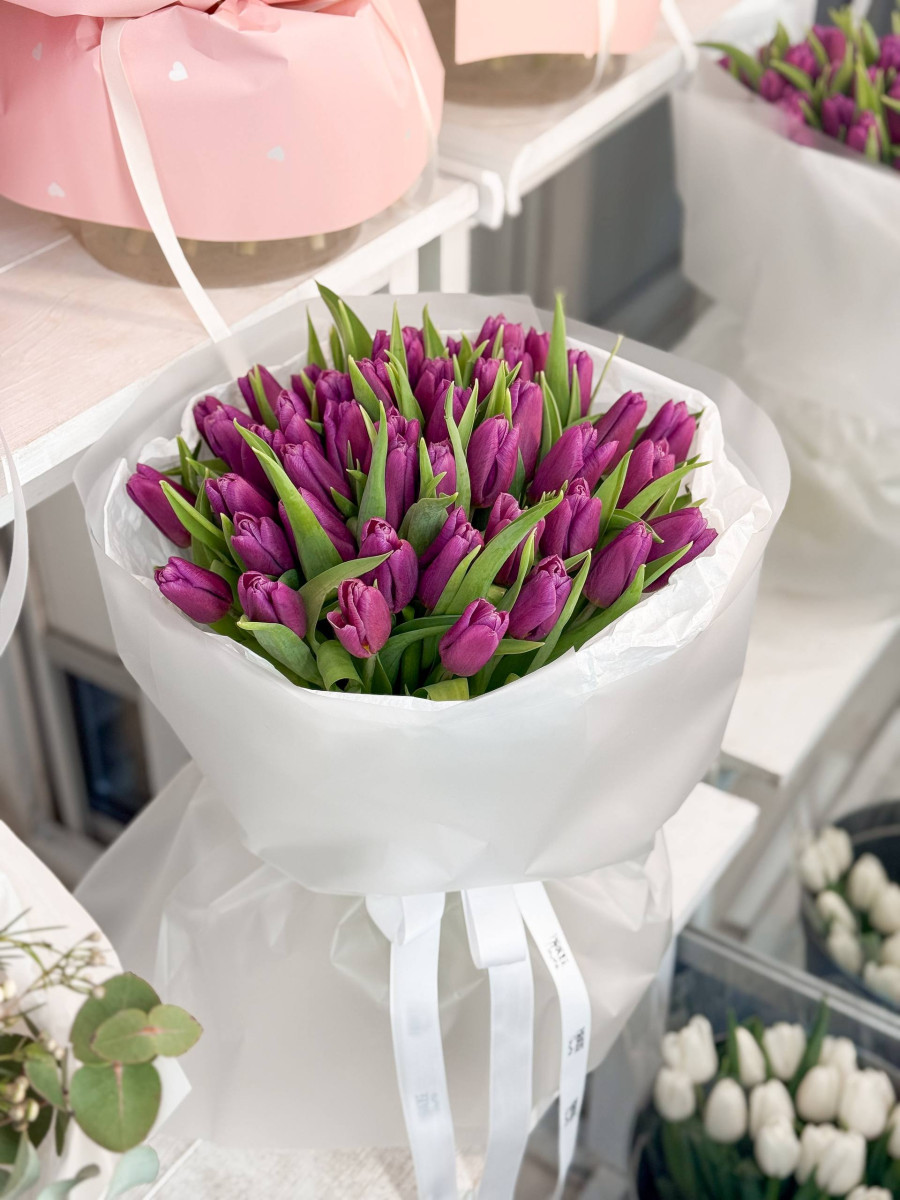 Flower Bouquet «Lilac Dream» (45 тюльпанів)