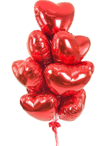 Композиція гелієвих кульок «Red heart»