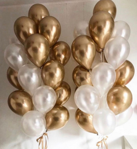 Композиція гелієвих кульок «White gold chrome»