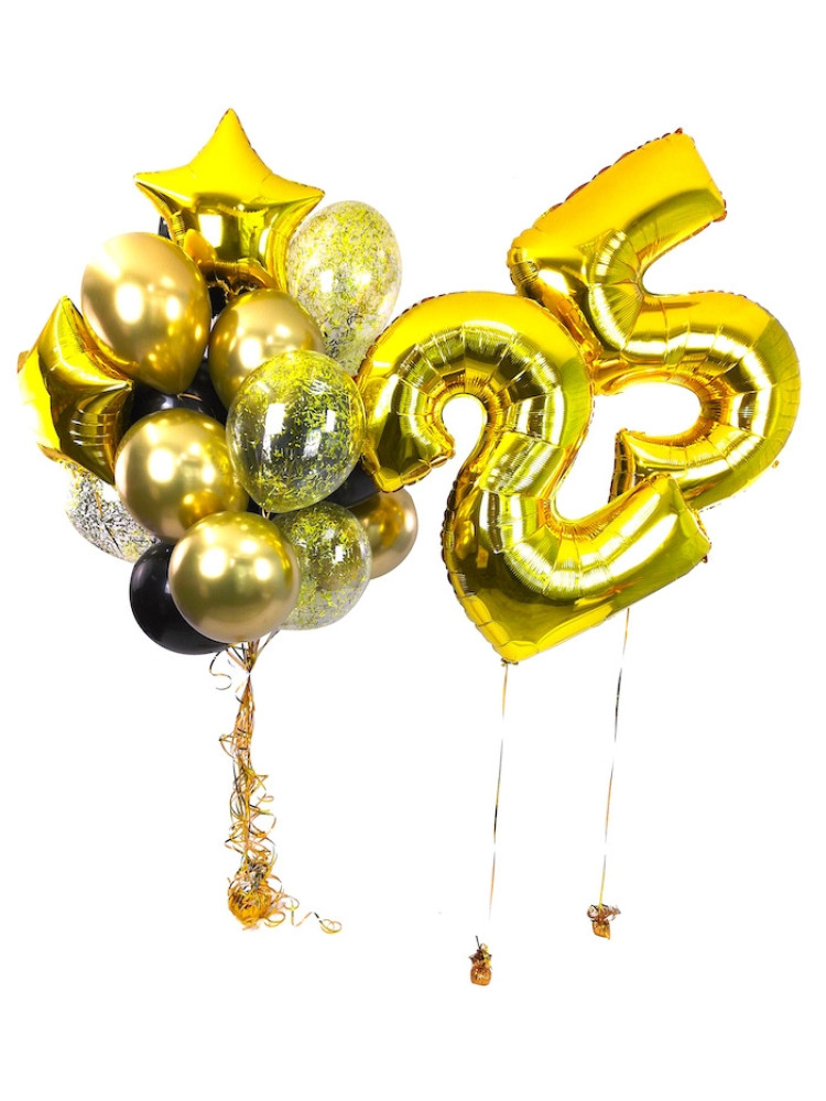 Композиція гелієвих кульок «25-th birthday» 