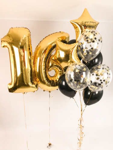 Композиція гелієвих кульок «Мені вже 16»