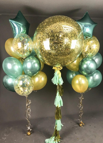 Композиція гелієвих кульок «Golden extravaganza»