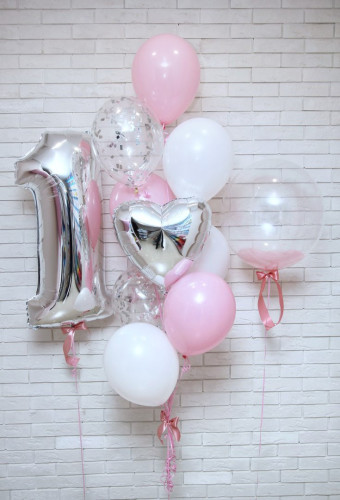 Композиція гелієвих кульок «1-th birthday»