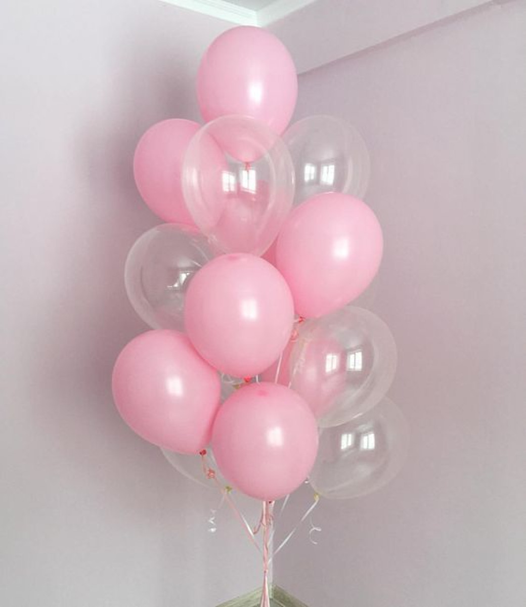 Композиція гелієвих кульок Soft pink