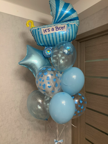 Композиція гелієвих кульок Newborn boy