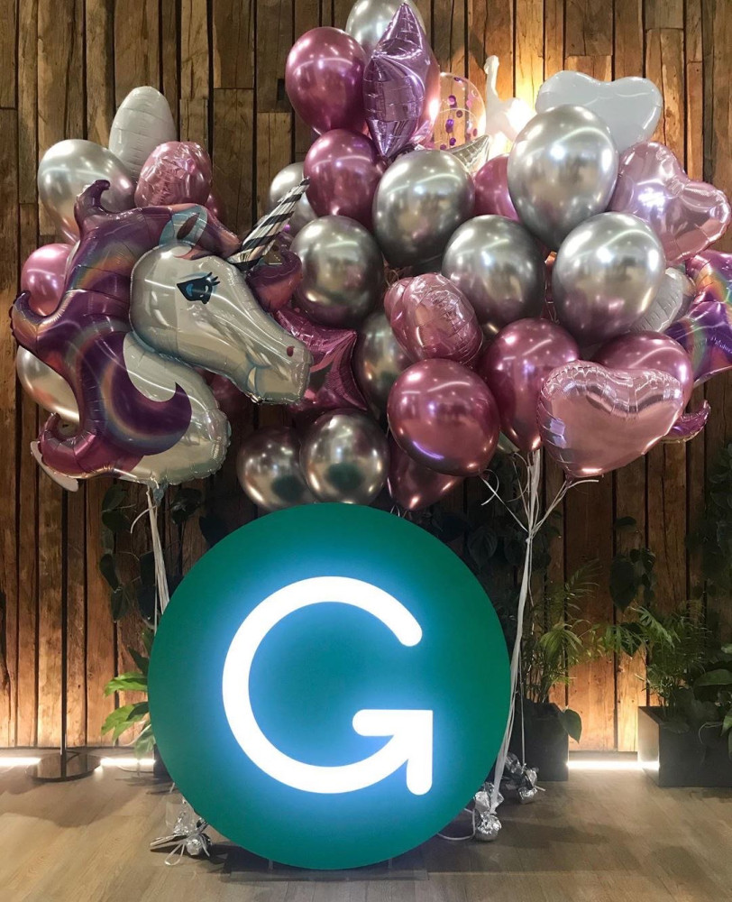 Композиція гелієвих кульок Purple unicorn