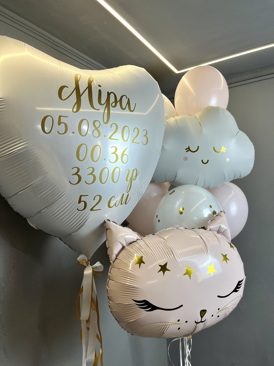Композиція гелієвих кульок «Привіт Міра»
