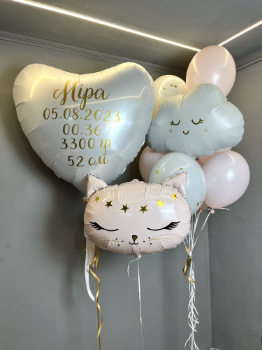 Композиція гелієвих кульок «Привіт Міра»