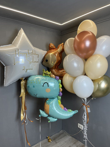 Композиція гелієвих кульок «Happy birthday 2 years»