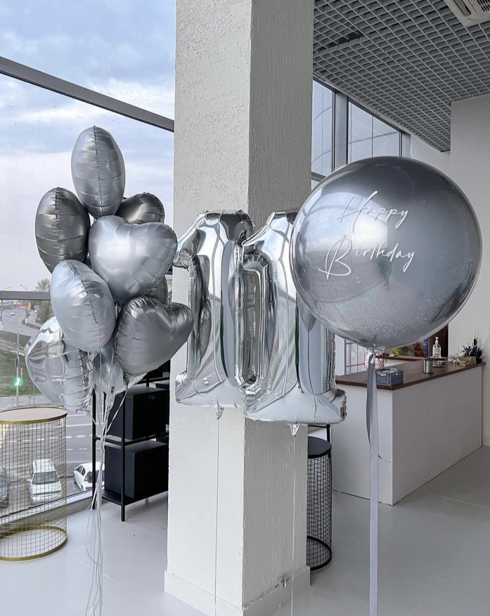 Композиція гелієвих кульок «Happy 11th birthday»