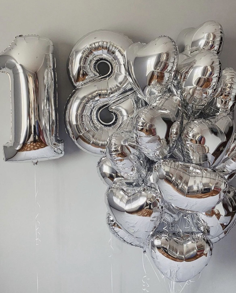 Композиція гелієвих кульок «Total silver»