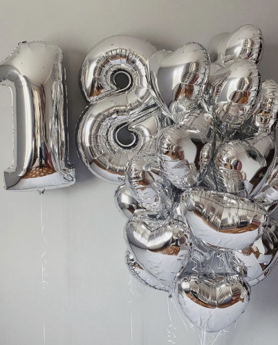 Композиція гелієвих кульок «Total silver»