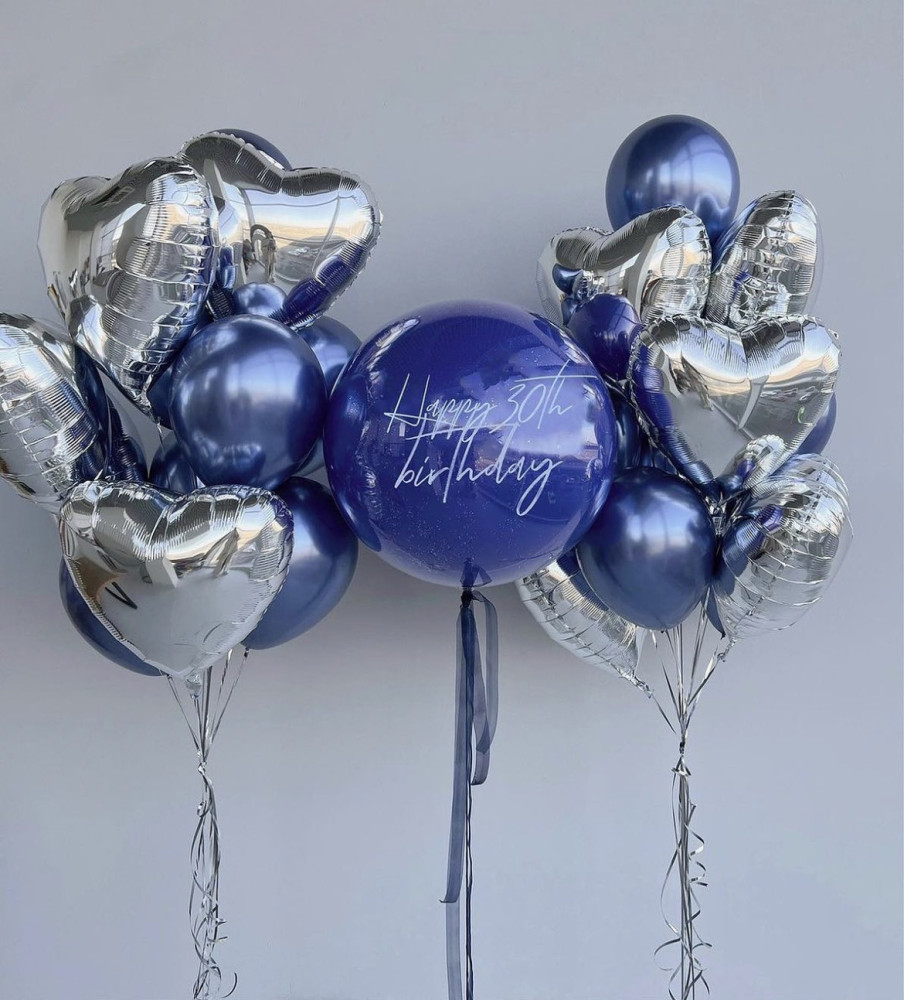Композиція гелієвих кульок «Blue splash»