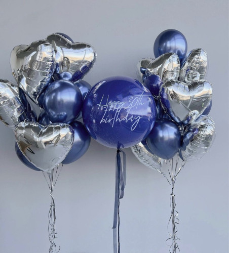 Композиція гелієвих кульок «Blue splash»