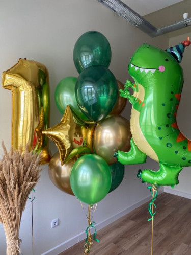 Композиція гелієвих кульок «Happy 1 year Dino»