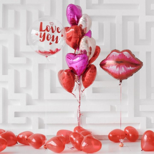 Композиція гелієвих кульок Love Love Love